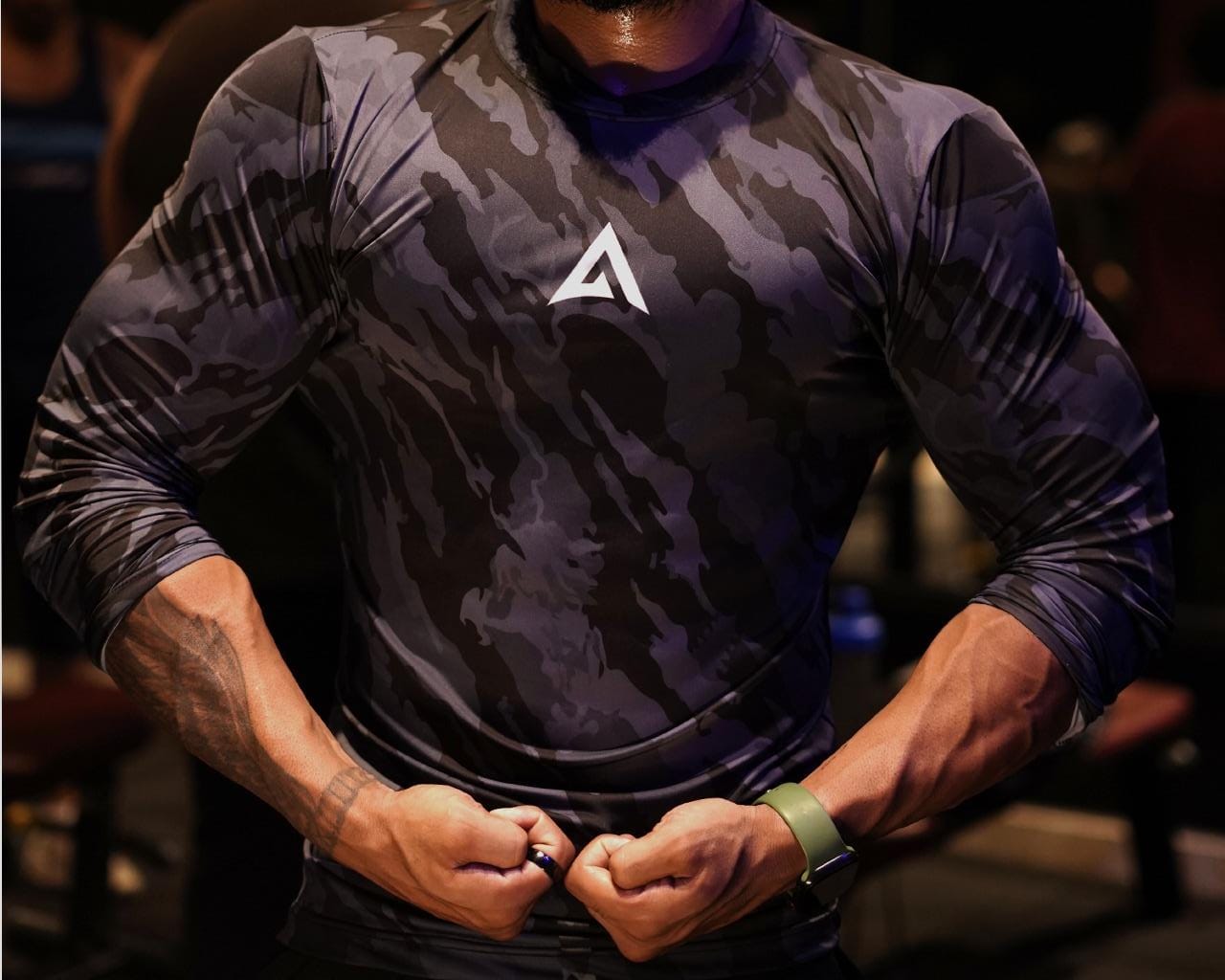 Stealth Black Camo Compression Shirt