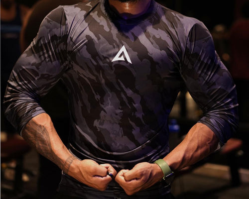 Stealth Black Camo Compression Shirt