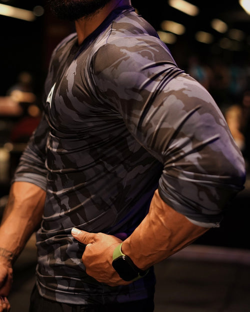 Stealth Black Camo Compression Shirt