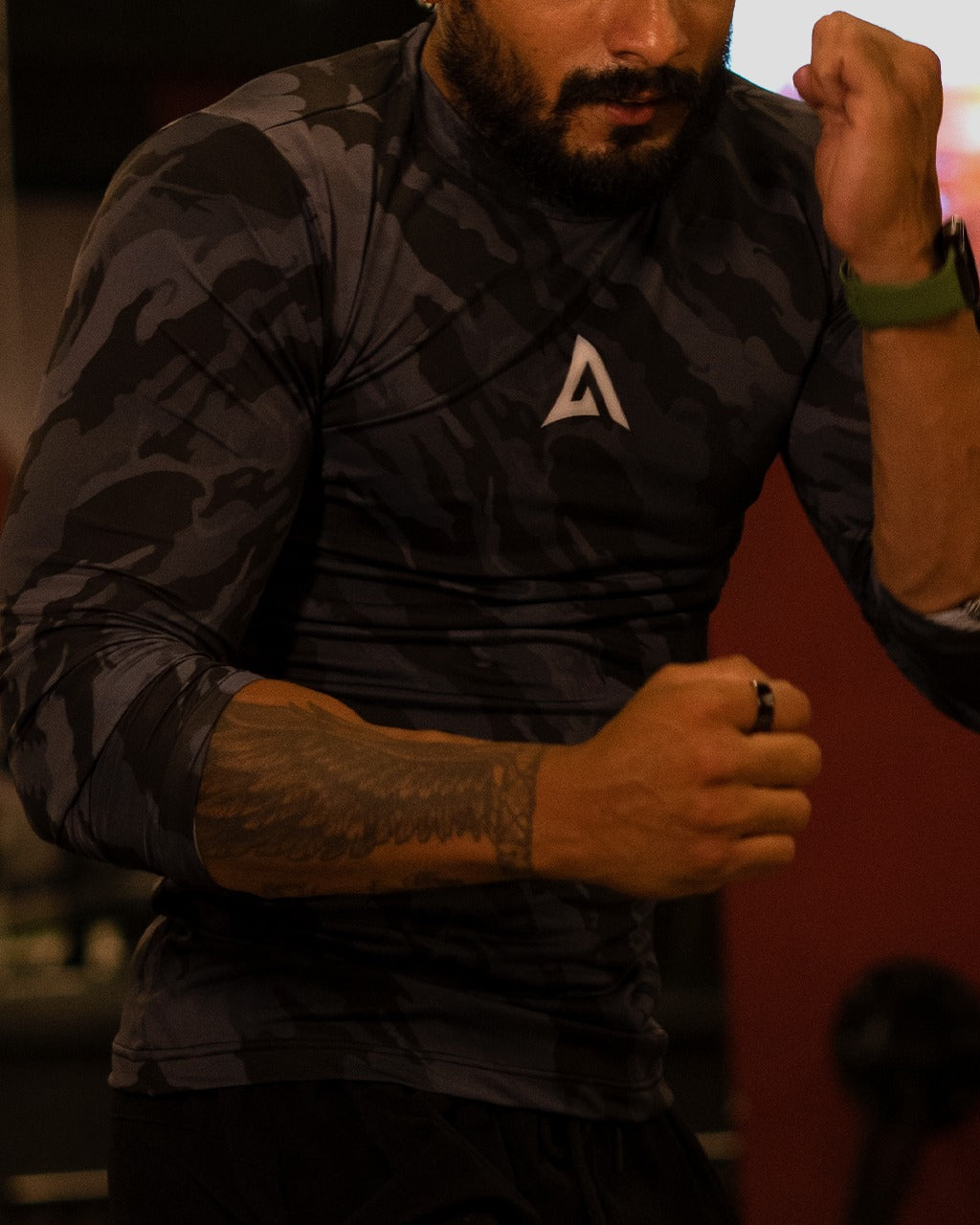 Stealth Black Camo Compression Shirt
